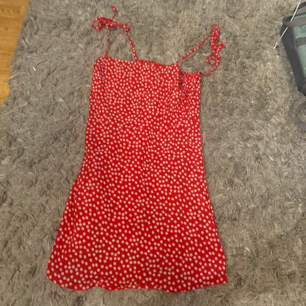 Red flower women dress